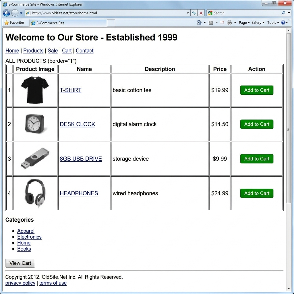 Standart Shopify Teması - Eski Düzen